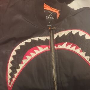 Hudson Jeans Black Jacket with Orange Lining